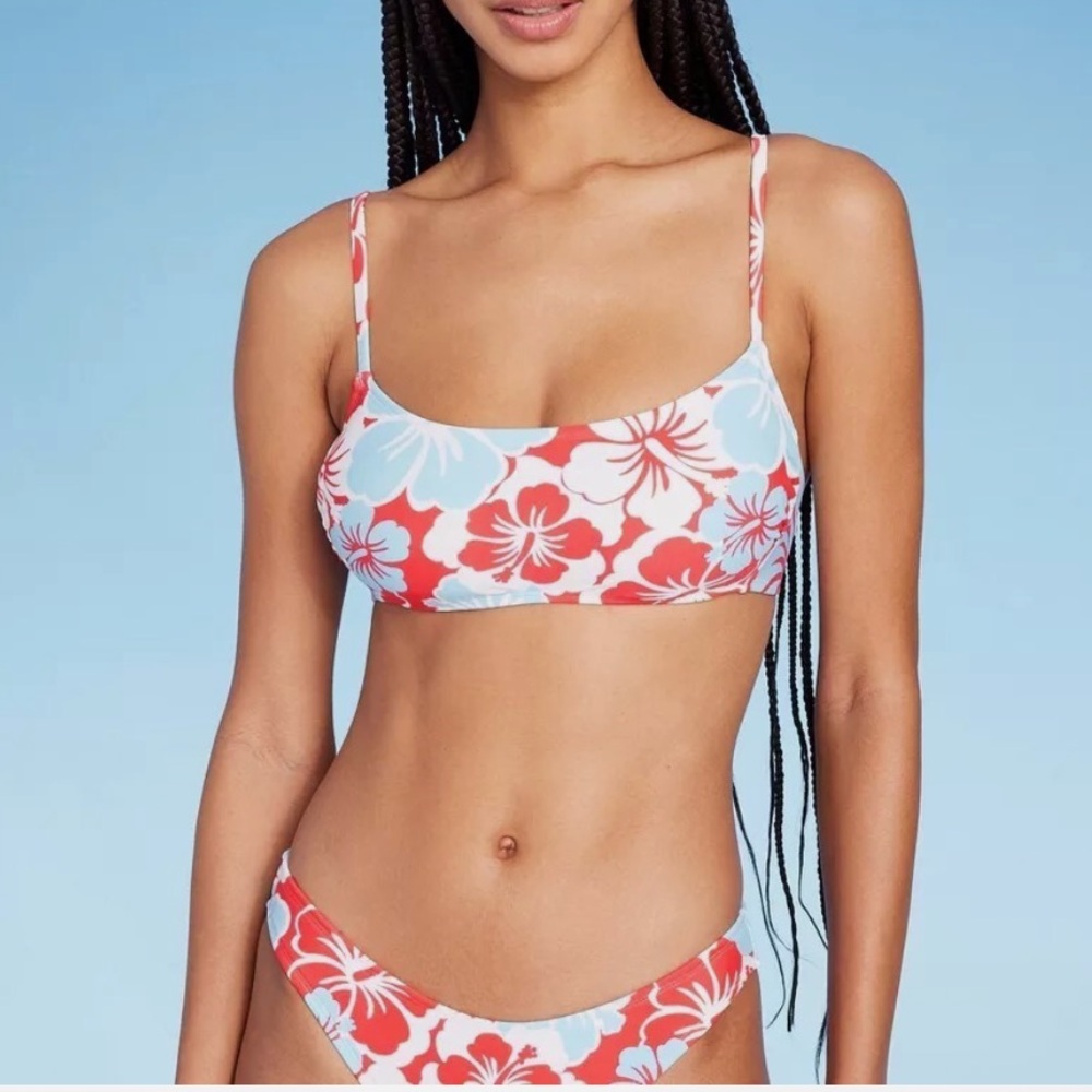Target NWT Floral high waisted cheeky Bikini swimsuit Set XXS / 00 / 0